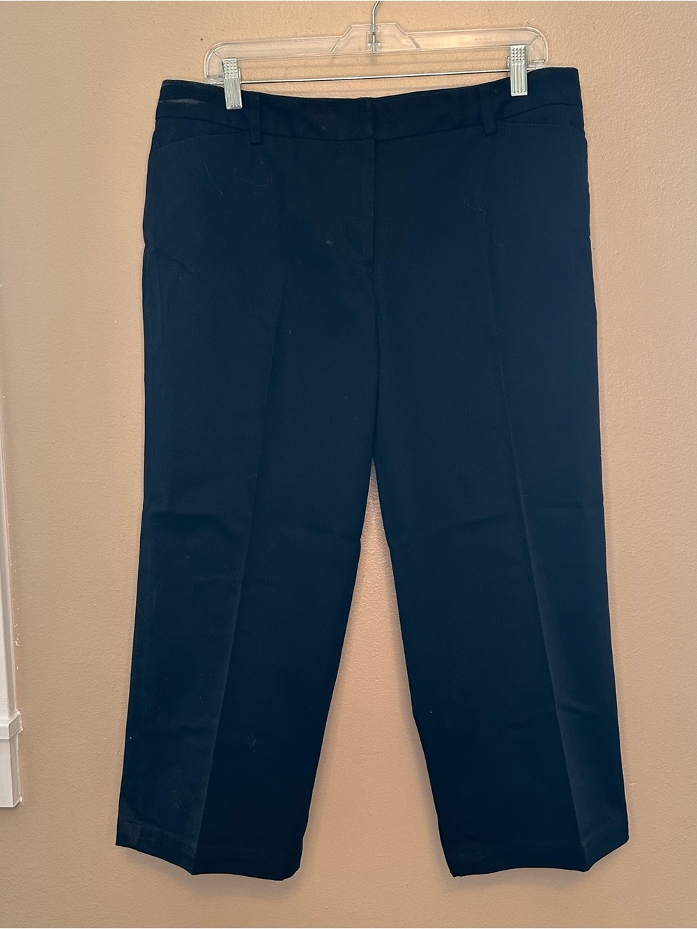 Briggs New York Black Cropped Straight-Leg Dress Pants